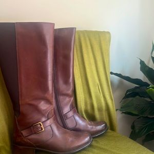 Clarks Plaza Pilot Riding Boots, brown, size 7